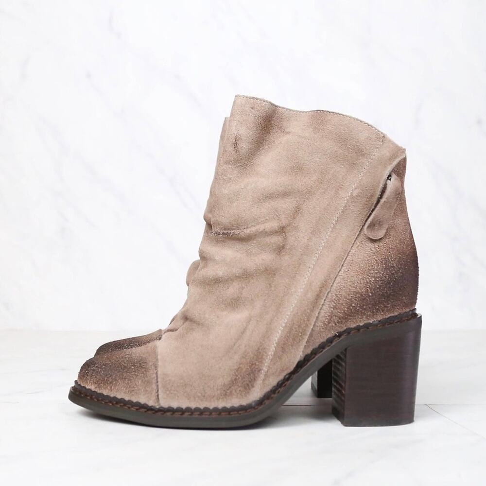 Sbicca - Millie Women's‎ Suede Leather Ankle Booties in Beige Size 8.5